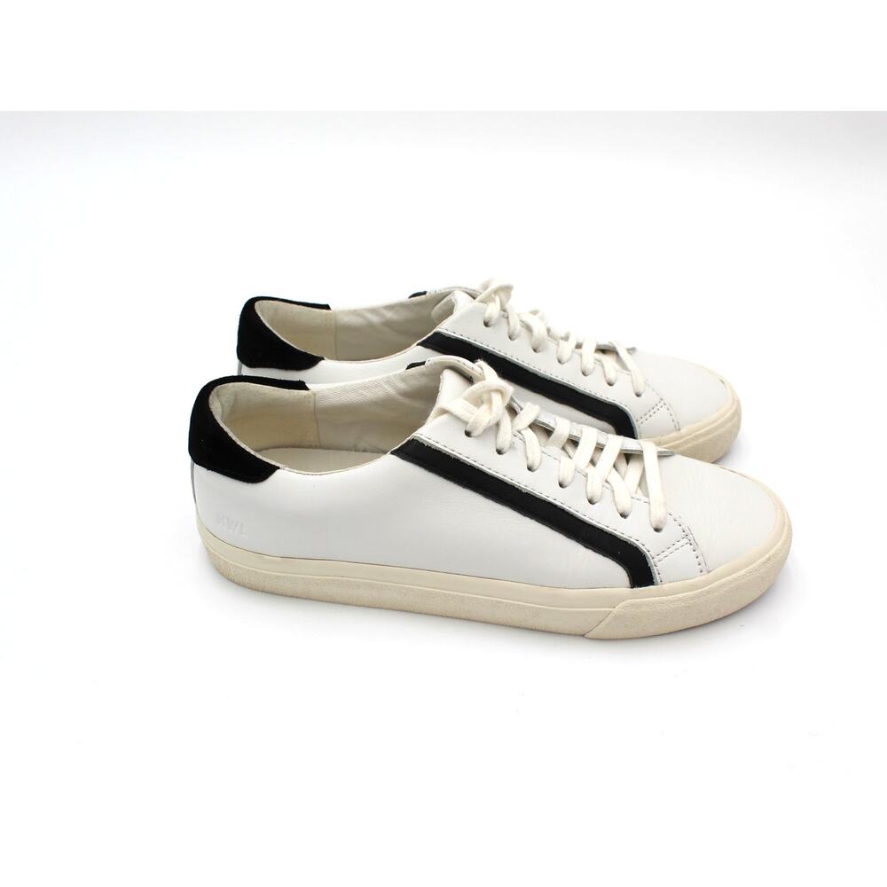 Madewell Sneakers Womens 8 Leather White Black Low Top Minimalist Casual Summer